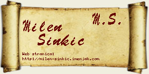 Milen Sinkić vizit kartica